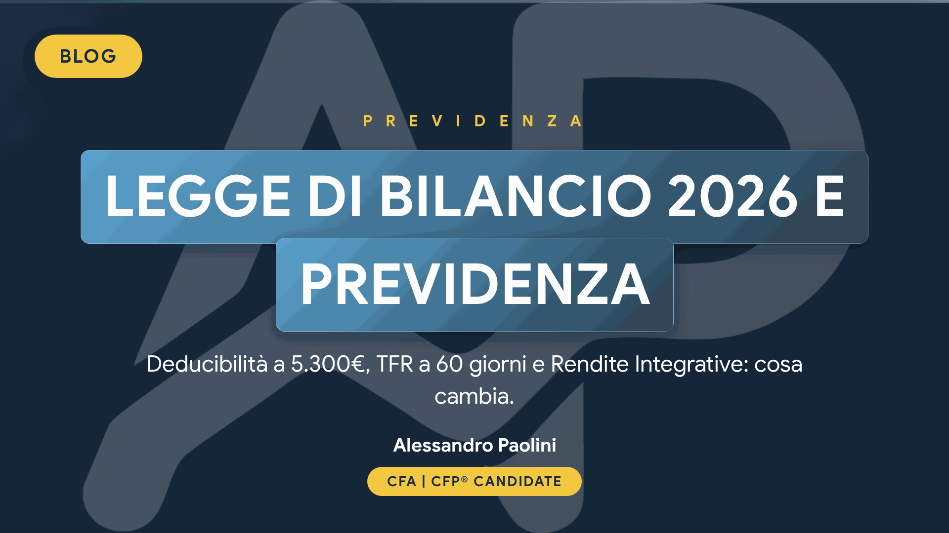 Legge Bilancio 2026 e Previdenza